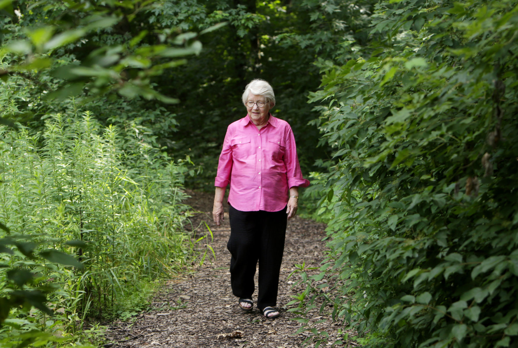 Peg Geisler on a walk